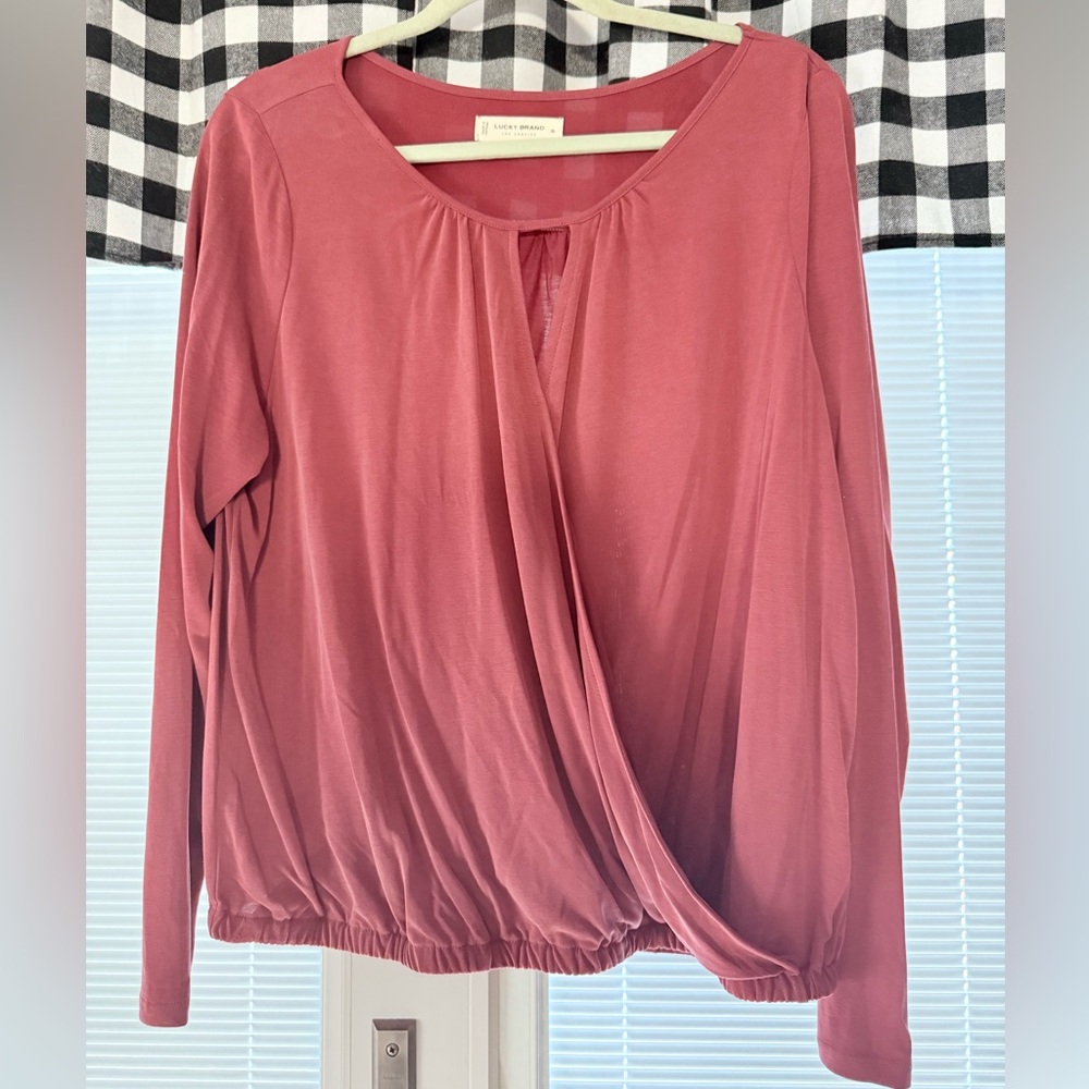 Lucky Brand Mauve Surplice Blouse – Size XL